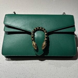Gucci Green Shoulder Bag with Gold Accent